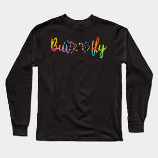 Colourful Butterfly Long Sleeve T-Shirt